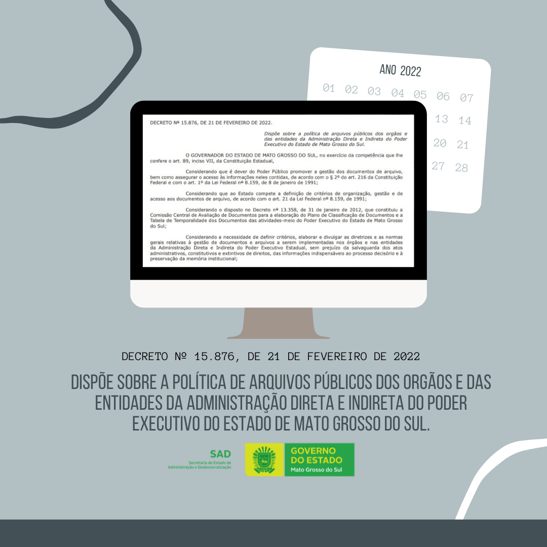 Decreto Institui Política De Arquivos Públicos Do Poder Executivo Estadual Sad Secretaria De 